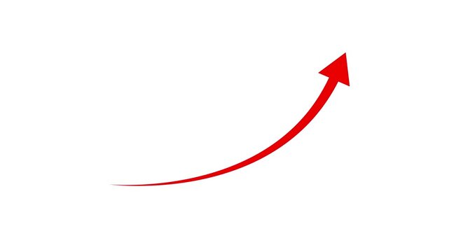 Business growth arrow and graph chart animation. Up arrow trends animation on white background. Business growth concept in graph chart showing marketing sales profit increasing to future target.