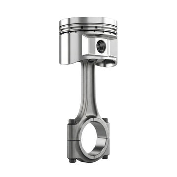 Shiny Engine Piston with Connecting Rod