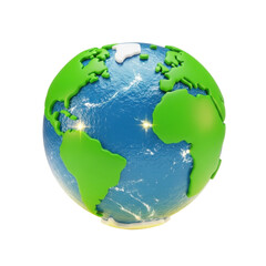 Fototapeta premium 3D Earth Globe with Glowing Highlights