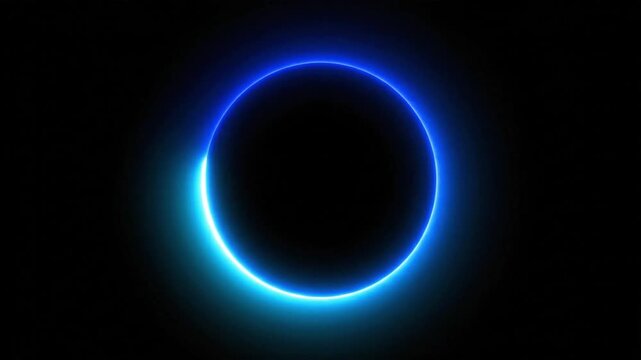 Blue circle with glow border alpha channel seamless loop for backgrounds and effects in various projects