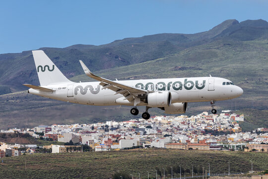 Marabu Airbus A320neo airplane at Gran Canaria airport in Spain
