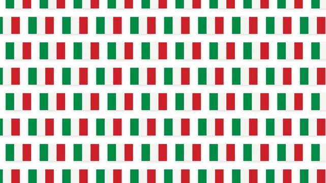 Italy Flag Pattern Motion Background - Seamless National Symbols Loop