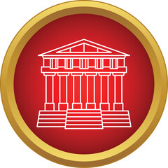 Naklejka premium Ancient parthenon building icon representing historical architecture and culture