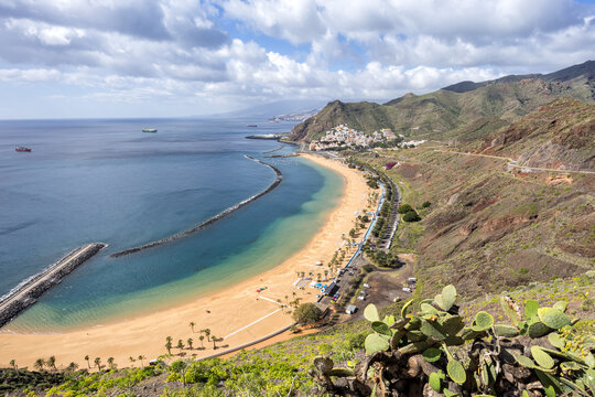 Tenerife island Playa de las Teresitas beach sea vacation in San Andres, Spain