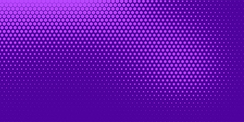Hexagon Shapes Vector Abstract Geometric Technology Retrowave Sci-Fi Texture Isolated on Light Background. Halftone Hex Purple halftone pattern. Minimal 80s Style Dynamic Tech Wallpaper © bunga