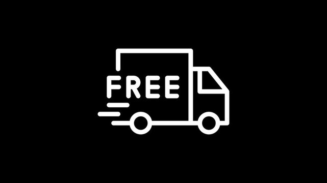 Animated Free Delivery Truck Icon Loop