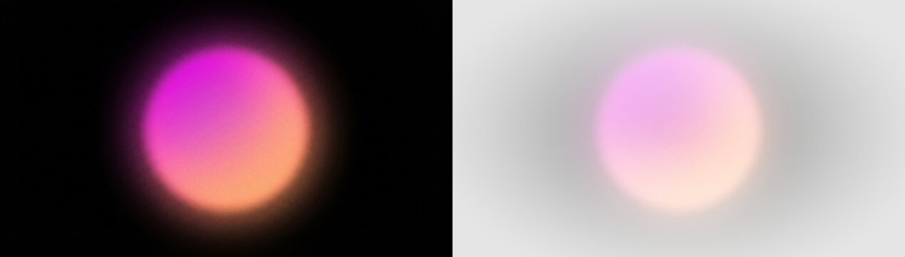 abstract blurred gradient circles in pink and orange on black background