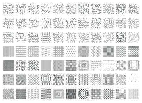 Landscape Architecture CAD Hatch Pattern Set Grass Water Stone Wall Texture Elements Collection