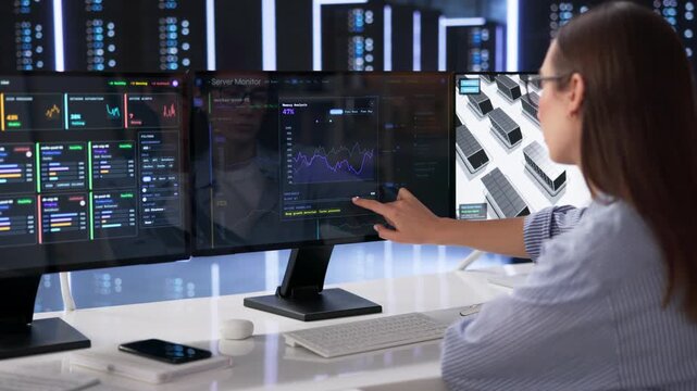 IT Specialist Monitors Real-time Network Performance