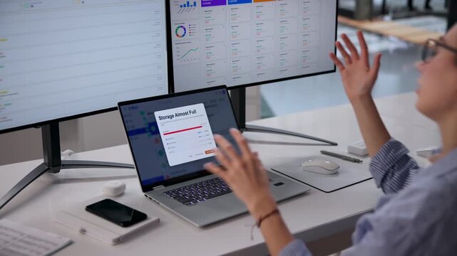 Woman Faced With Stored Full Message While Checking