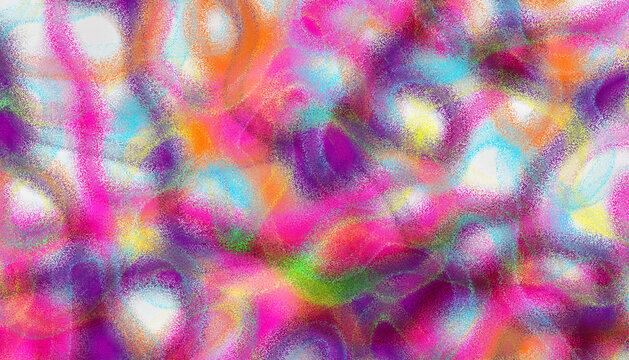 Imitation of hand-drawn texture with chaotic wavy scribbles of colorful crayons on a white overlay transparent background. Overlay PNG