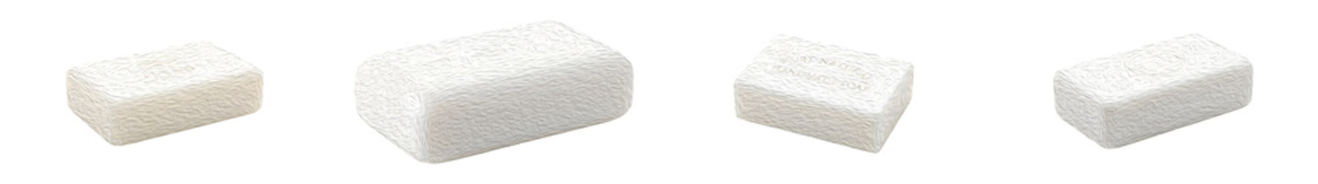 set of  magic foam eraser sponges on withe background PNG photo stock '''