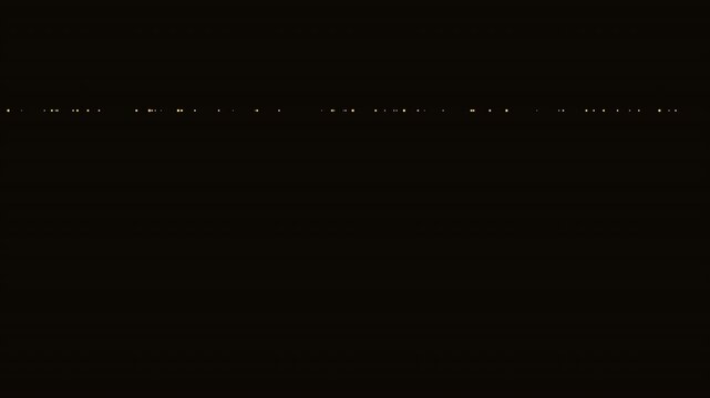 Minimalist animated horizontal glowing dotted line simulating digital data transmission on black background