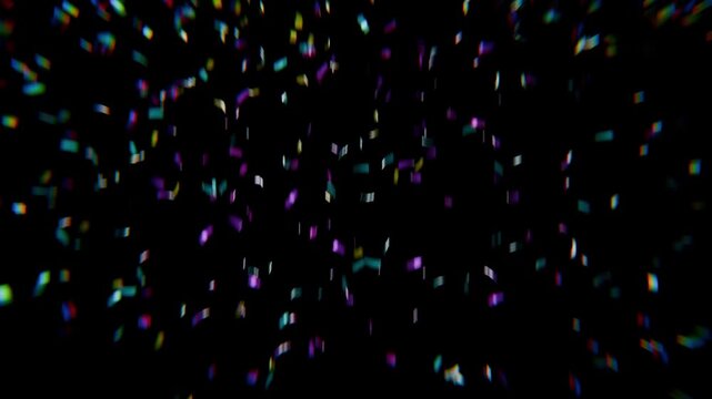 confetti pieces falling on a black background, party confetti