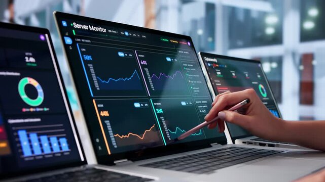 IT Specialist Monitors Network Performance