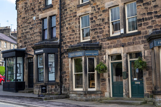 Old Prints Shop Facade in Harrogate, UK.