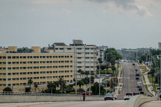 Clearwater Florida Coastal Surroundings with Intracoastal Waterway Waterfront Homes Boats Bridge and Urban Shoreline Views