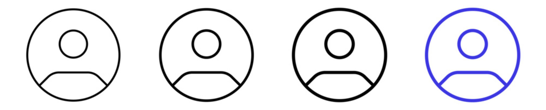 User account login profile avatar personal member linear icon collection design. Editable vector stroke icons.