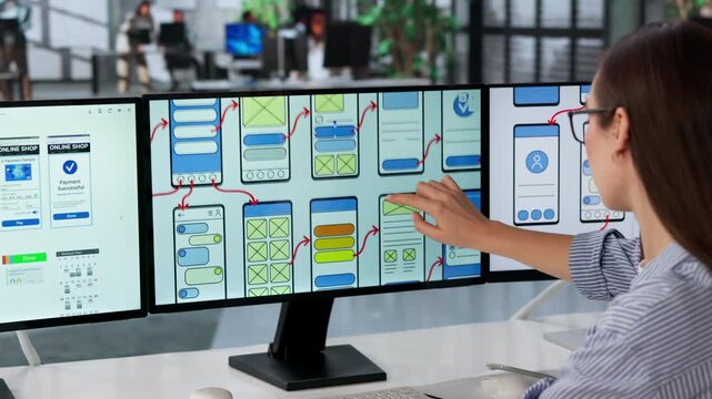 UX Designer Working On Mobile App Layout