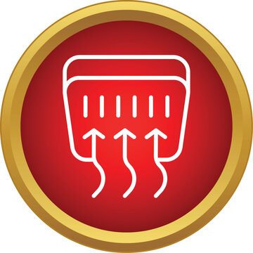 Car windshield defroster symbol indicating heated air blowing onto a window