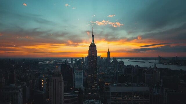 Sunset skyline cityscape skyscraper glowing skyline sunset skyline skyscraper city sunset skyline