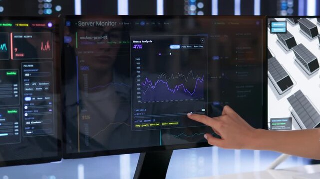 IT Specialist Monitors Real-time Network Performance