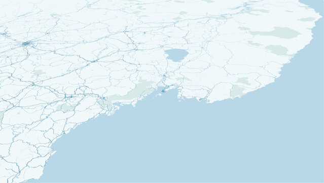 Modern minimalist vector map of Vladivostok, Russia. High-quality scalable illustration of Vladivostok city grid, Golden Horn Bay, Russky Bridge, and Pacific coastline layout for poste