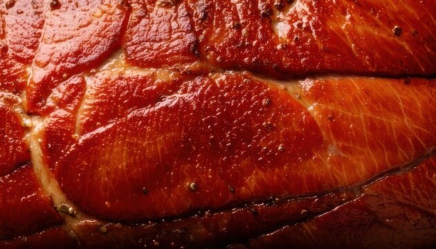 Close-up of Glazed Ham - A Delicious and Festive Holiday Dish.