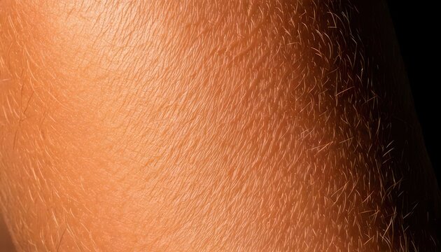 Close-up of Human Skin Showing Goosebumps Texture and Hair Follicles.