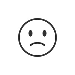 Obraz premium Sad face, linear style icon. Negative emotion and dissatisfaction. Editable stroke width