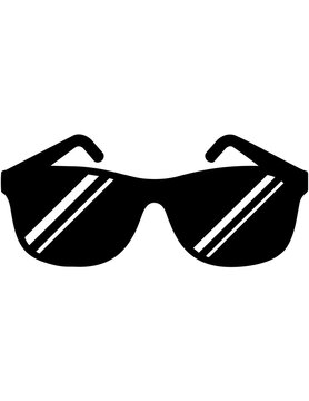 Black Sunglasses with White Reflections.