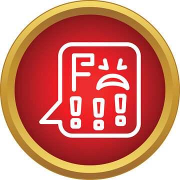 Speech bubble icon showing foul language with a red background