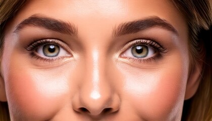 Fototapeta premium Close-up Portrait of a Beautiful Woman with Stunning Eyes.