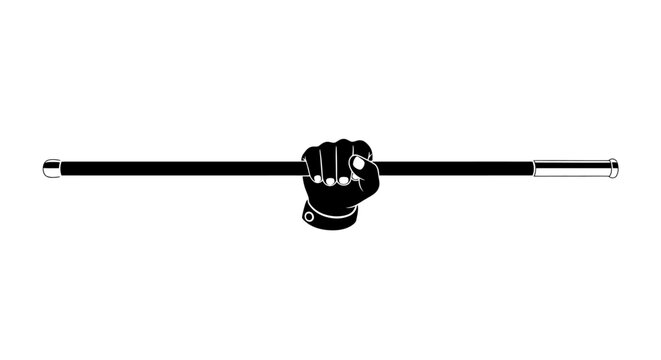 Hand gripping a baton tightly indicates authority, leadership, or the act of relaying important information within a structured organizational or professional team setting.