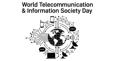 Obraz premium world telecommunication and information society day vector illustration high quality professional