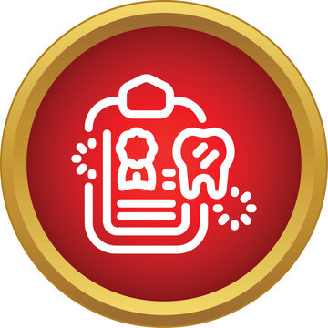 Dental certificate presenting an odontogram and a professional award or diploma