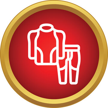 Thermal underwear set providing warmth and comfort in a red circle icon