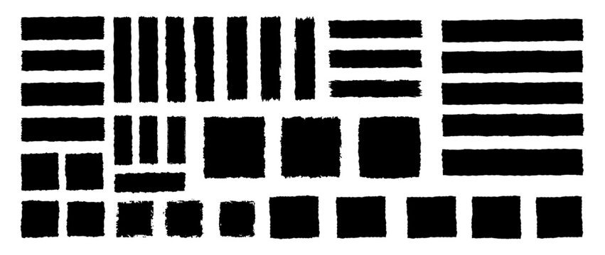 Abstract geometric pattern of black rectangles and squares with abstract geometric rectangles background minimalist contrast composition creative
