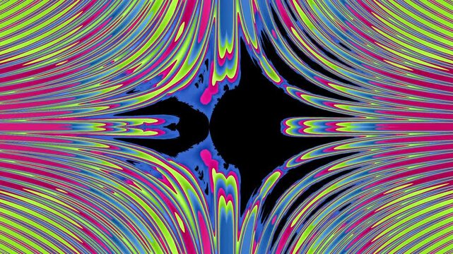 Complex flowing line abstract loop with colorful interconnected digital patterns