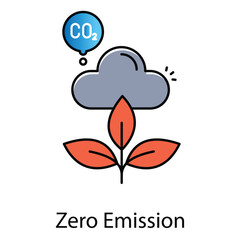 Obraz premium Eco zero emission icon showing carbon free and pollution free concept