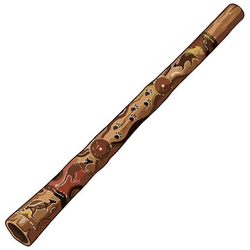 traditional australian aboriginal wooden didgeridoo wind instrument