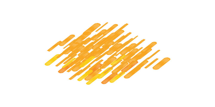 Abstract Orange Scribble Strokes on White Background.
