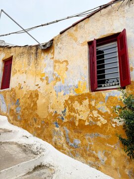 Close up on Hause- Beautiful street in Plaka District, Athens, Greece.