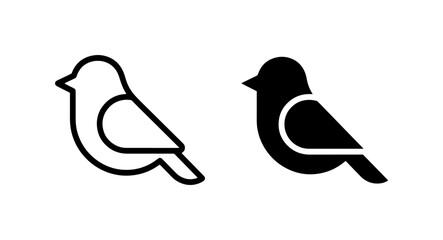 Minimalist Bird Icons, Simple Silhouette and Outline Vector Graphics, Cute Avian Symbols for Nature and Wildlife Themes © Sultana