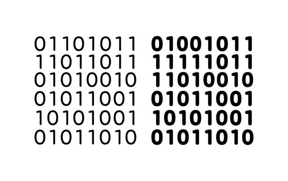 Binary Code Data Stream, Digital Information Sequence, Computer Programming Language, Abstract Technology Background, Black and White Numeric Pattern