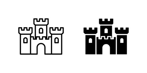 Castle Icons, Medieval Fortress Symbols, Fortification Vector Graphics, Royal Architecture Illustrations, Historical Landmark Silhouettes © Sultana