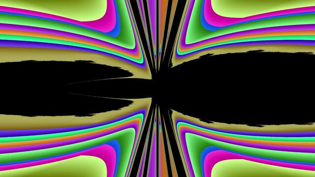Futuristic radial neon abstract loop with rotating lines and digital iris motion