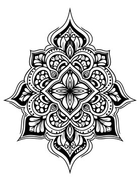 Intricate Black and White Mandala Design.