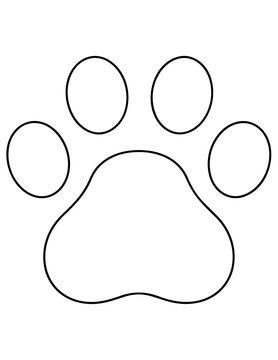 Large animal paw print outline drawing.