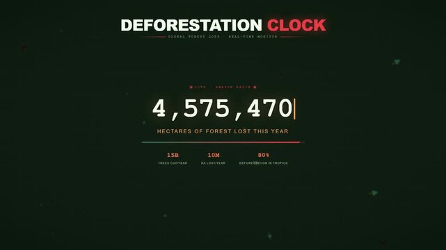 Environmental awareness campaign clock is ticking message protect forests with bold typography